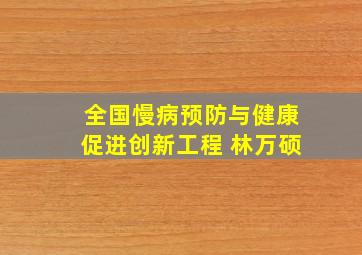 全国慢病预防与健康促进创新工程 林万硕